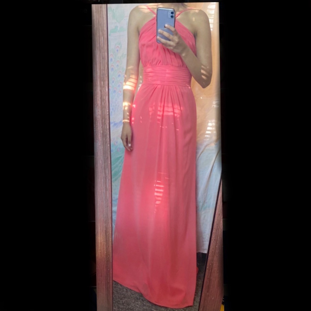 Alfred Angelo coral pink formal dress